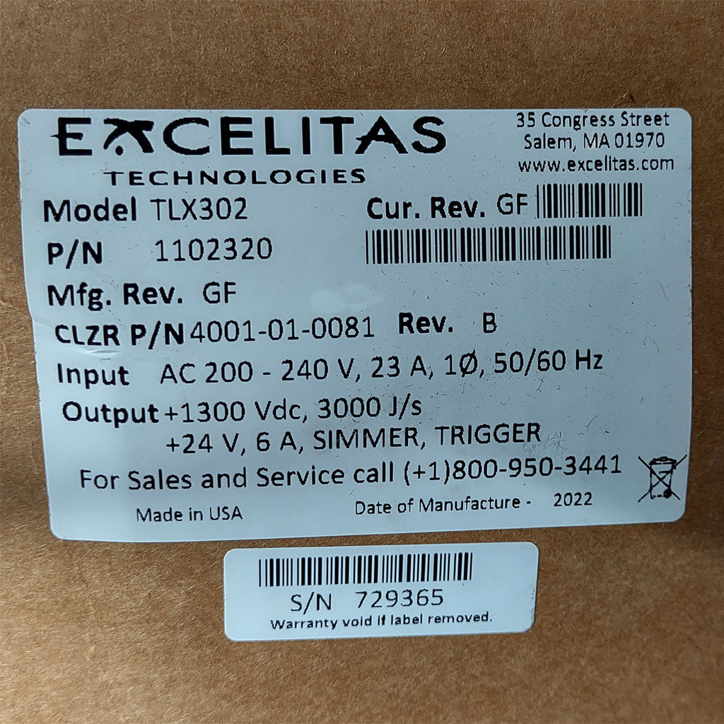 Candela GentleMax Power Supply HVPS Factory New 4001-01-0081 Excelitas TLX302 (729365)