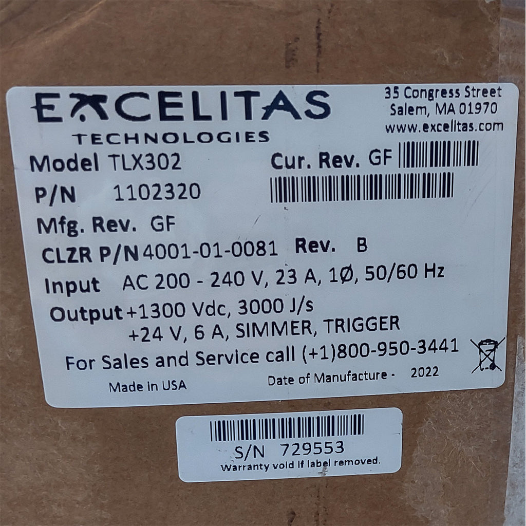 Candela GentleMax Power Supply HVPS Factory New 4001-01-0081 Excelitas TLX302 (729553)