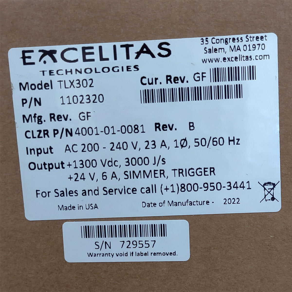 Candela GentleMax Power Supply HVPS Factory New 4001-01-0081 Excelitas TLX302 (729557)