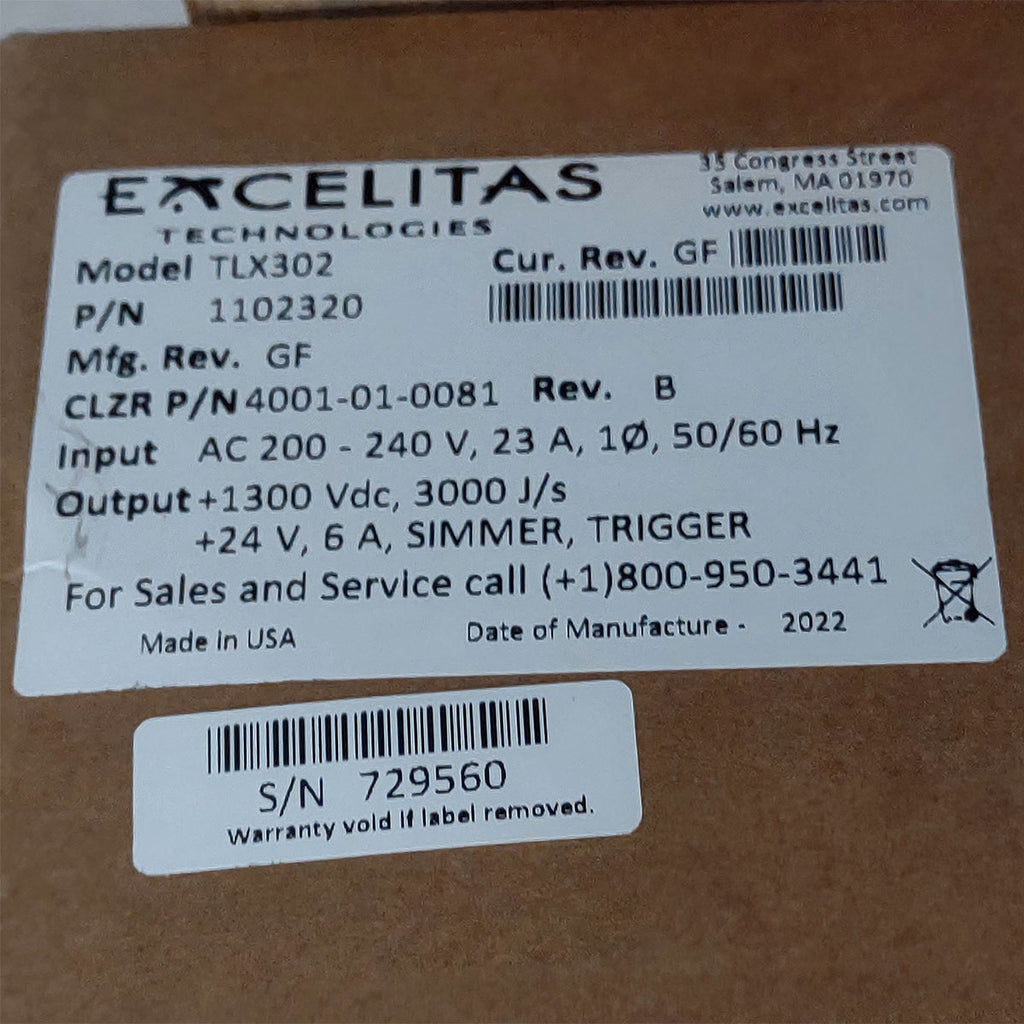 Candela GentleMax Power Supply HVPS Factory New 4001-01-0081 Excelitas TLX302 (729560)