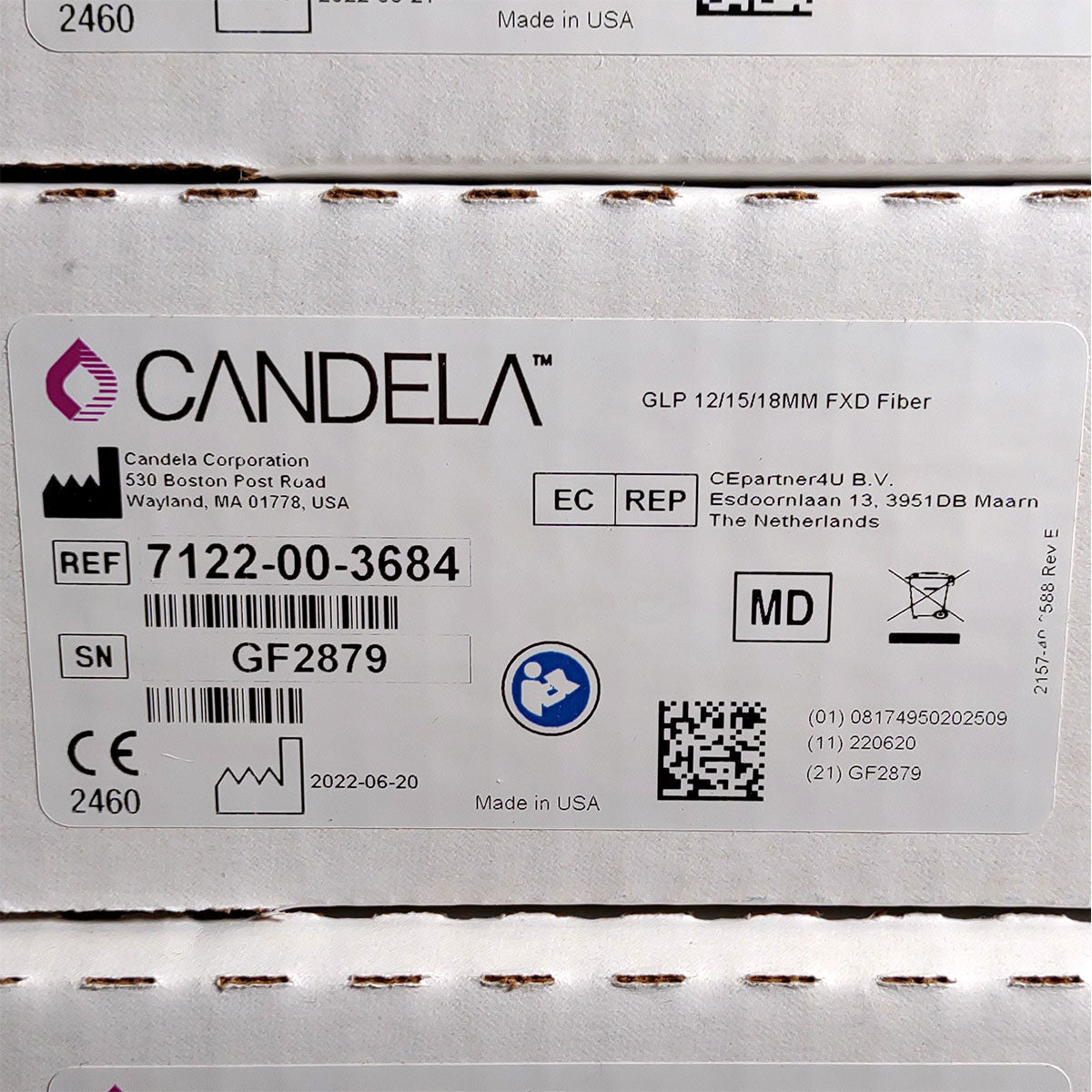 Candela GentleLase Plus Fiber Assembly 12/15/18mm Factory NEW 7122-00-3684 (GF2879)