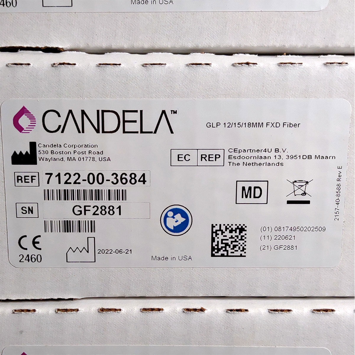 Candela GentleLase Plus Fiber Assembly 12/15/18mm Factory NEW 7122-00-3684 (GF2881)