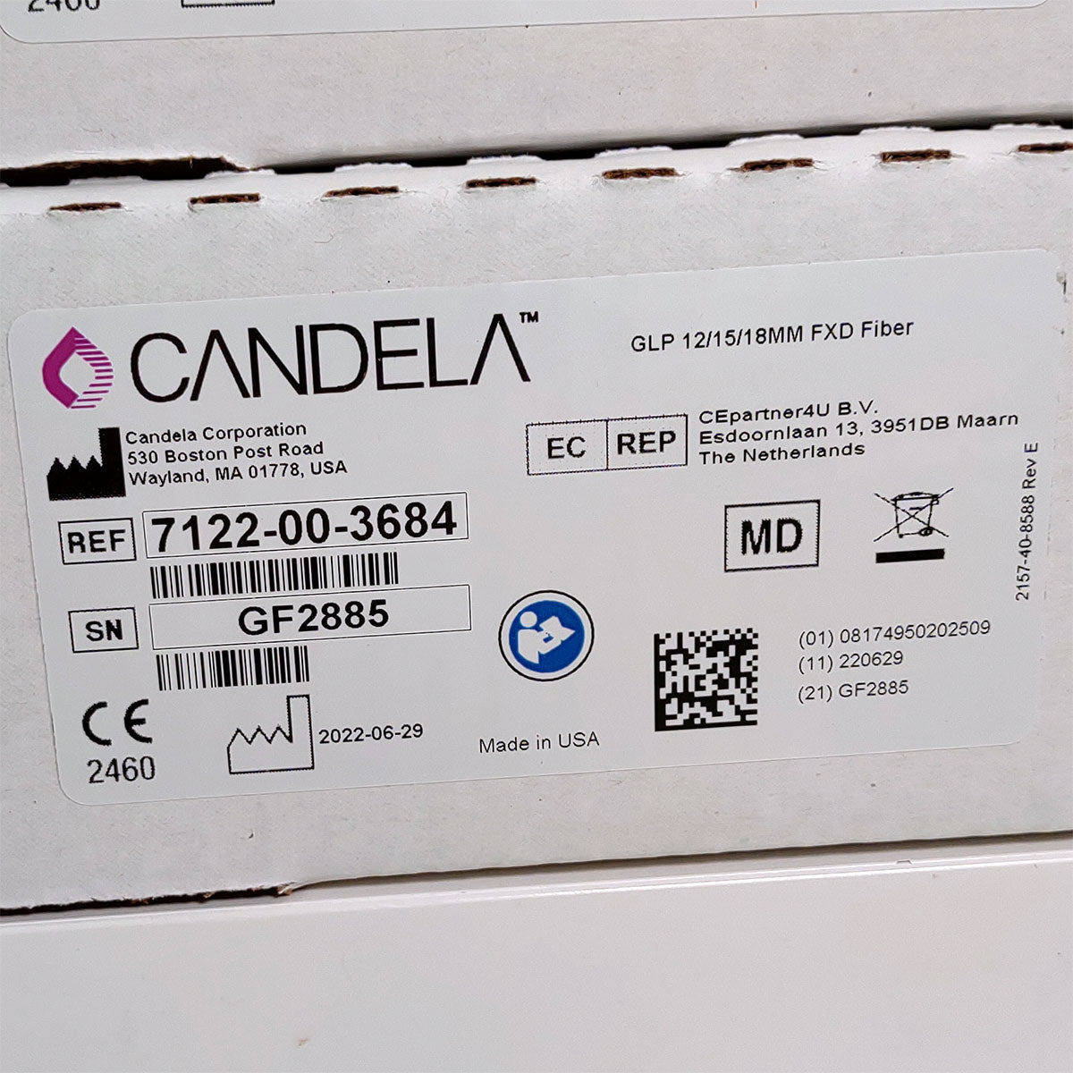 Candela GentleLase Plus Fiber Assembly 12/15/18mm Factory NEW 7122-00-3684 (GF2885)