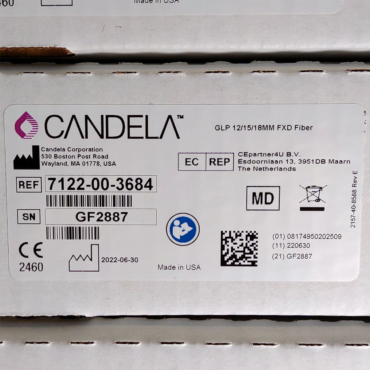 Candela GentleLase Plus Fiber Assembly 12/15/18mm Factory NEW 7122-00-3684 (GF2887)