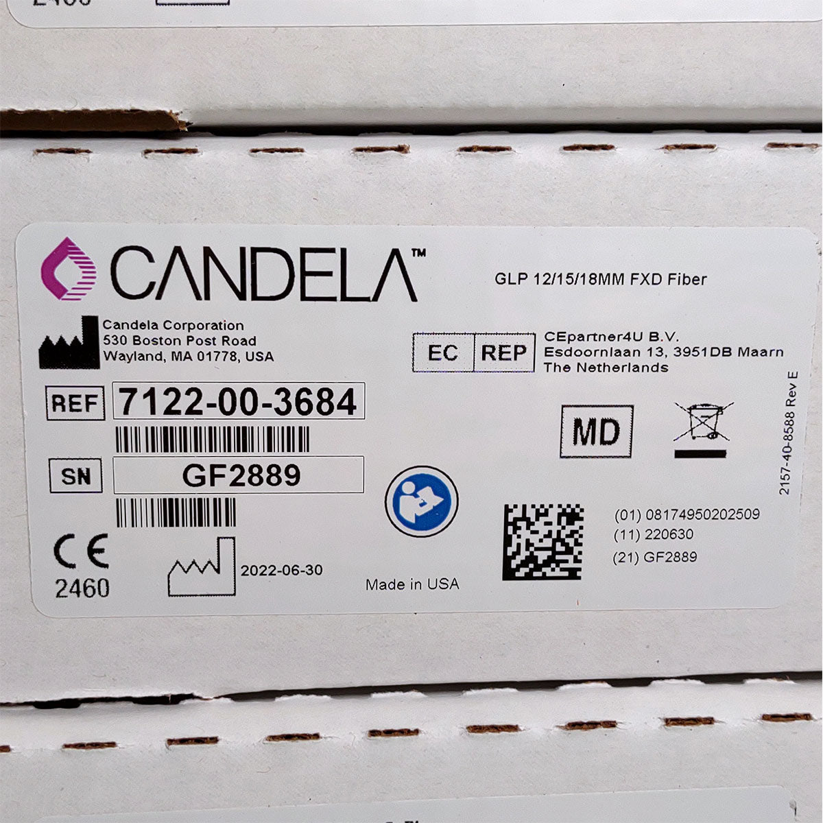 Candela GentleLase Plus Fiber Assembly 12/15/18mm Factory NEW 7122-00-3684 (GF2889)