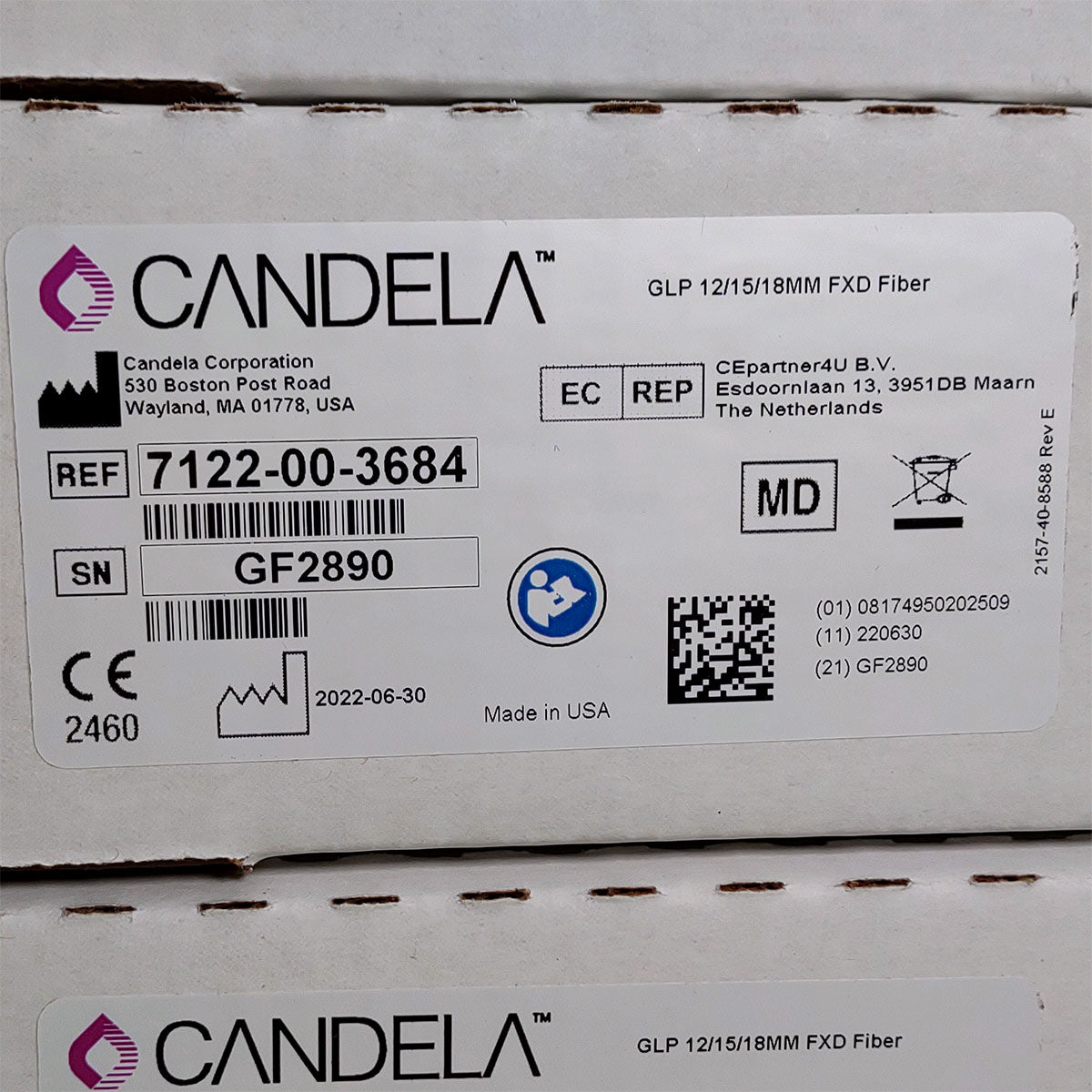 Candela GentleLase Plus Fiber Assembly 12/15/18mm Factory NEW 7122-00-3684 (GF2890)