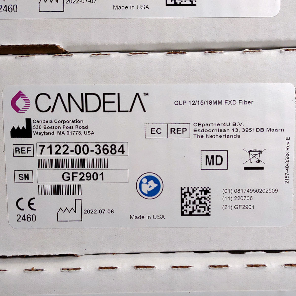 Candela GentleLase Plus Fiber Assembly 12/15/18mm Factory NEW 7122-00-3684 (GF2901)