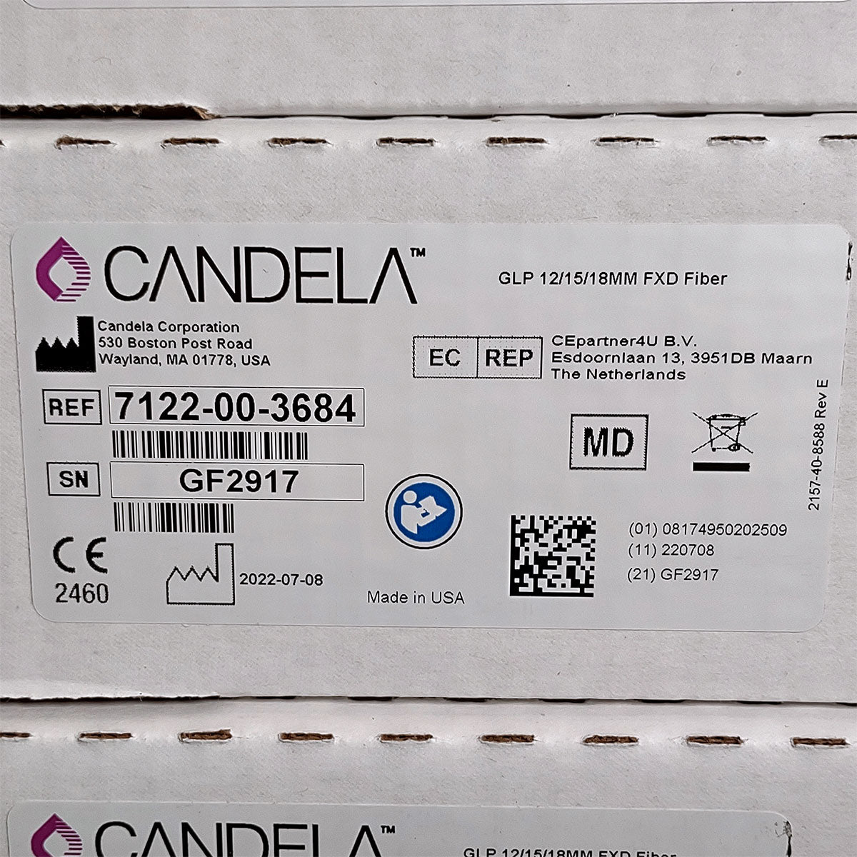 Candela GentleLase Plus Fiber Assembly 12/15/18mm Factory NEW 7122-00-3684 (GF2917)