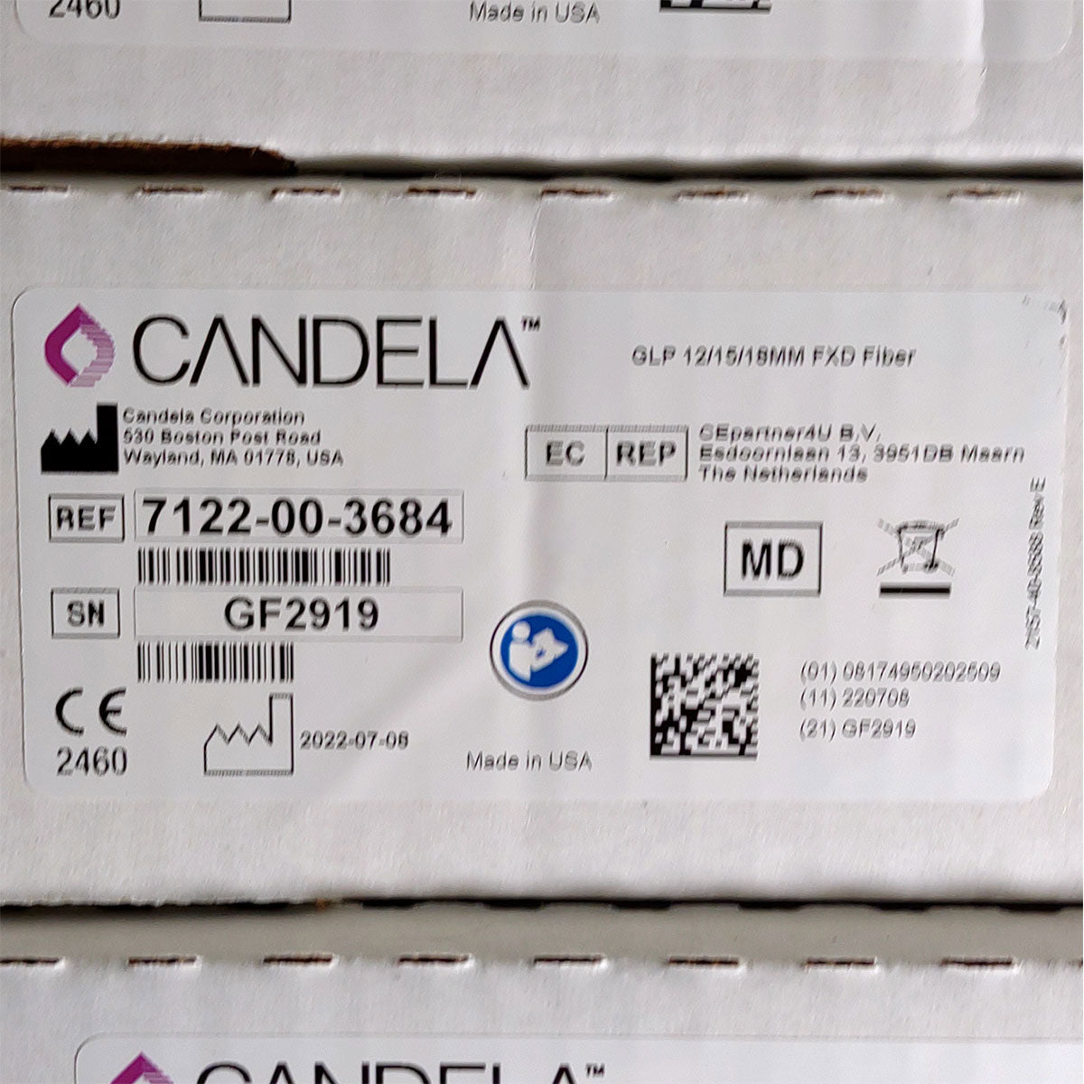 Candela GentleLase Plus Fiber Assembly 12/15/18mm Factory NEW 7122-00-3684 (GF2919)