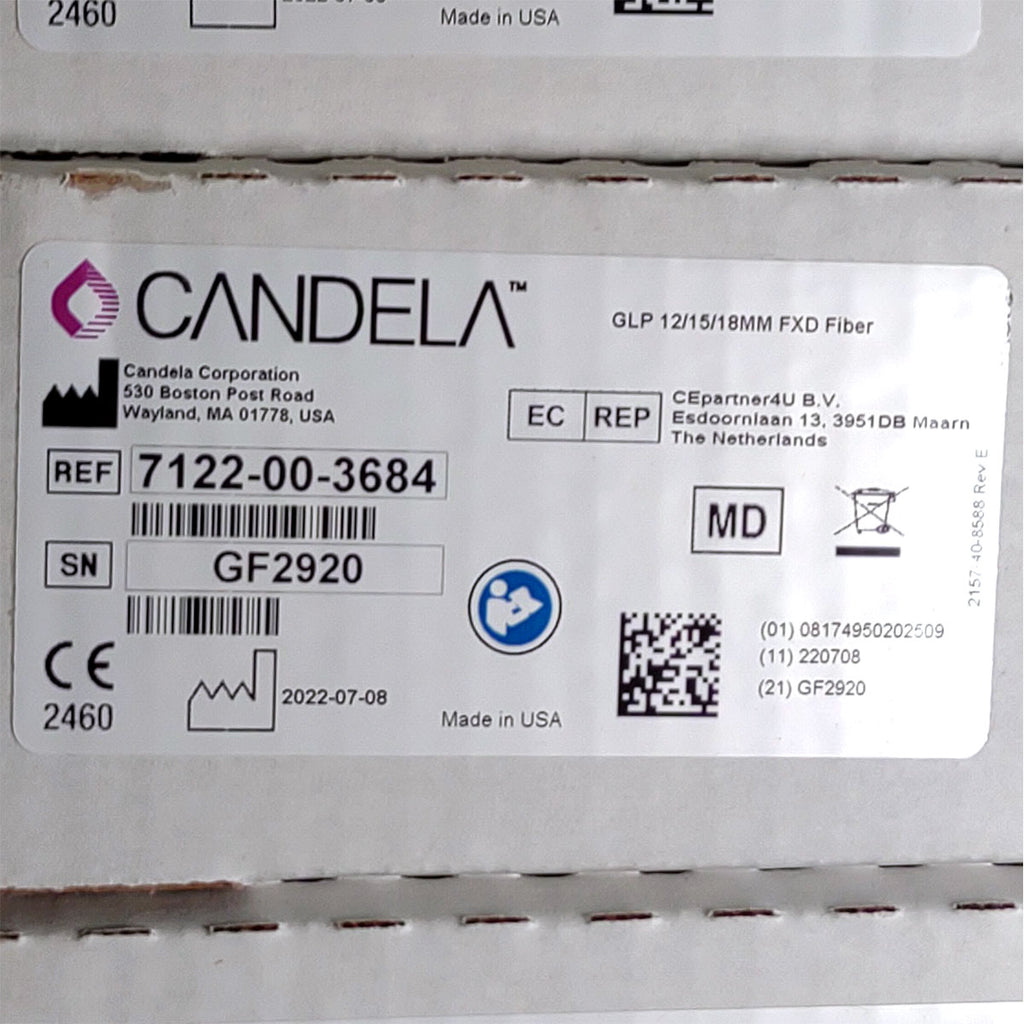 Candela GentleLase Plus Fiber Assembly 12/15/18mm Factory NEW 7122-00-3684 (GF2920)