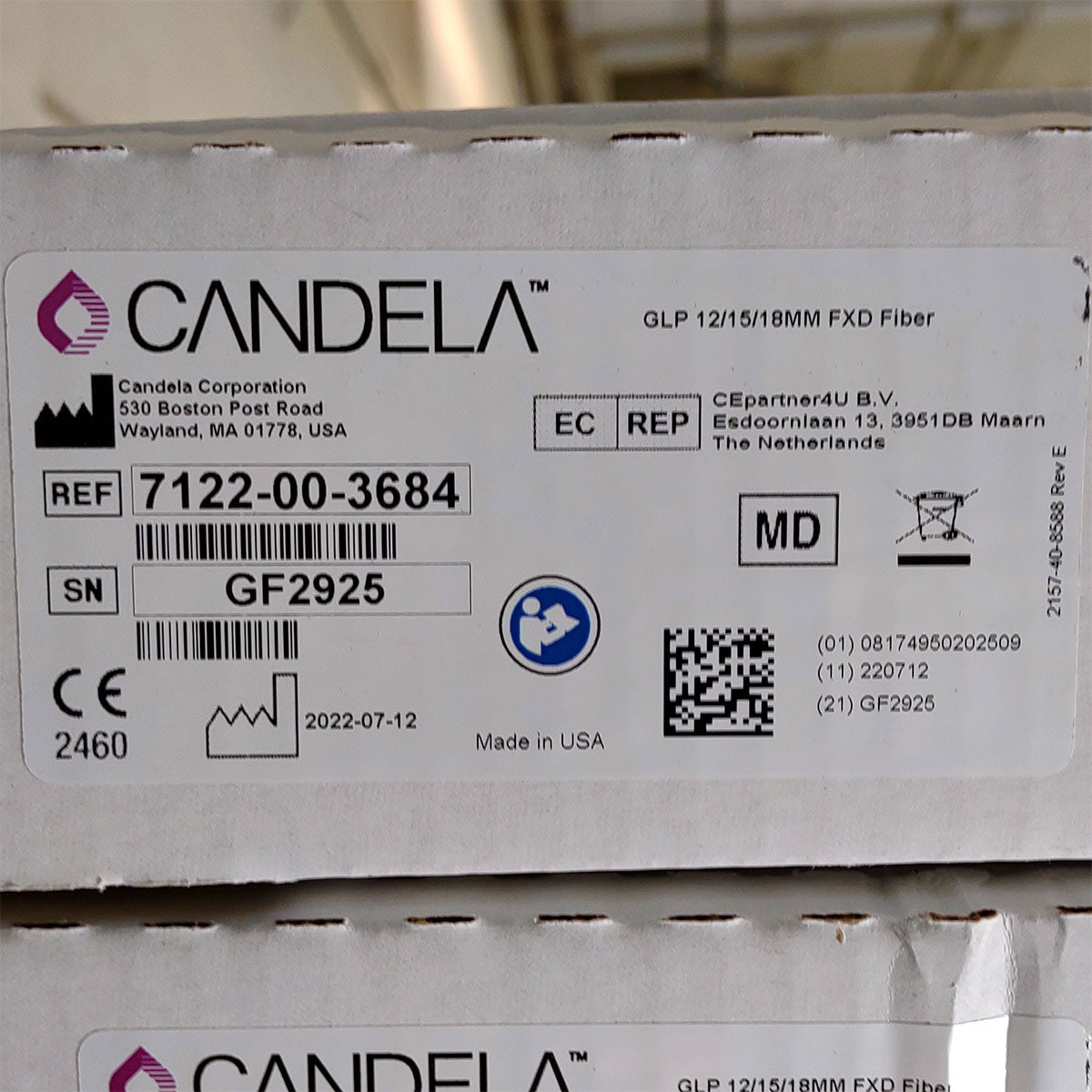 Candela GentleLase Plus Fiber Assembly 12/15/18mm Factory NEW 7122-00-3684 (GF2925)