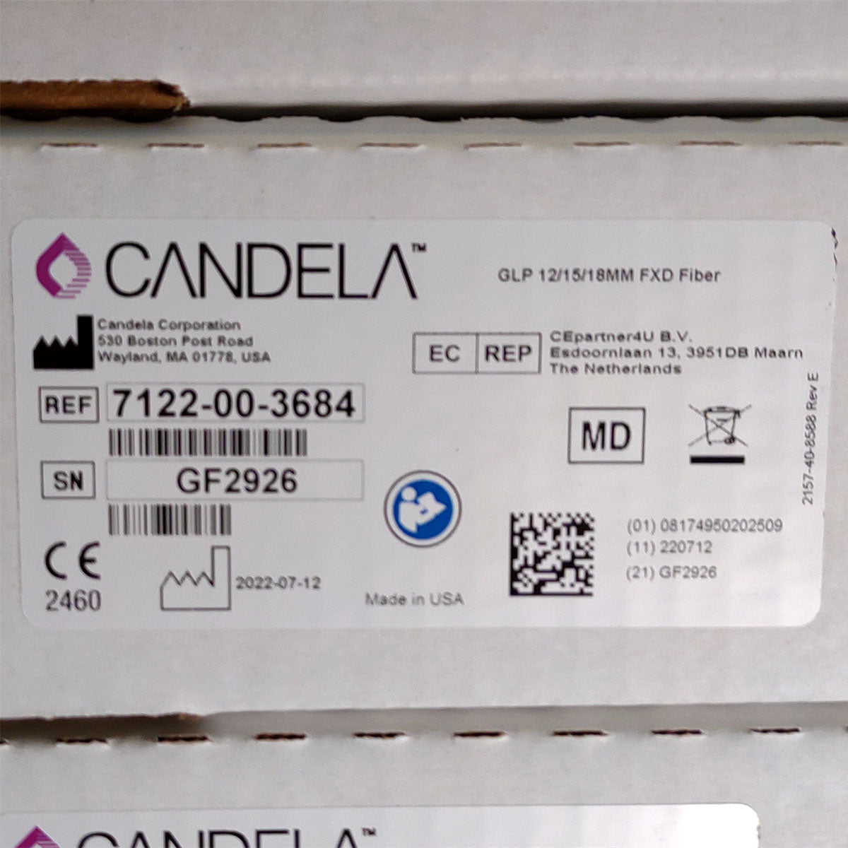 Candela GentleLase Plus Fiber Assembly 12/15/18mm Factory NEW 7122-00-3684 (GF2926)