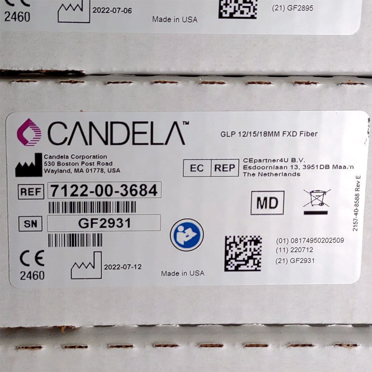 Candela GentleLase Plus Fiber Assembly 12/15/18mm Factory NEW 7122-00-3684 (GF2931)