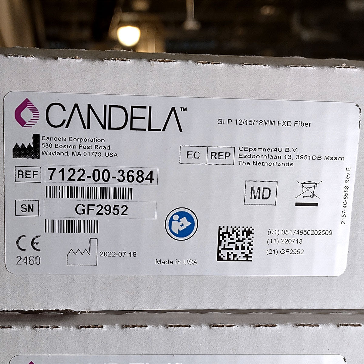 Candela GentleLase Plus Fiber Assembly 12/15/18mm Factory NEW 7122-00-3684 (GF2952)