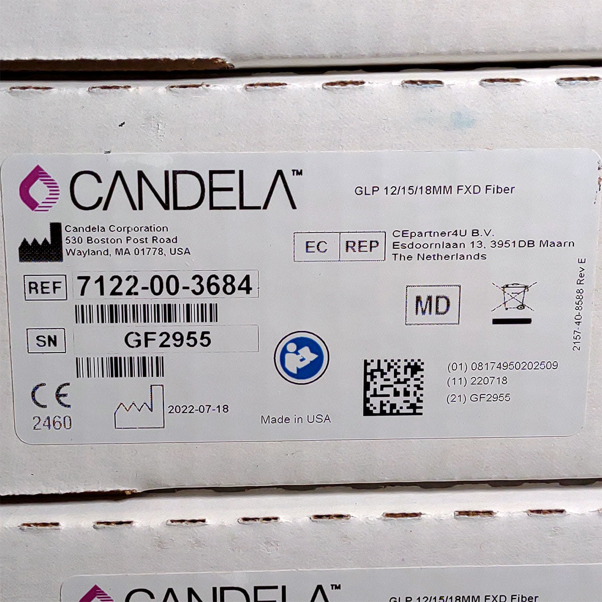 Candela GentleLase Plus Fiber Assembly 12/15/18mm Factory NEW 7122-00-3684 (GF2955)