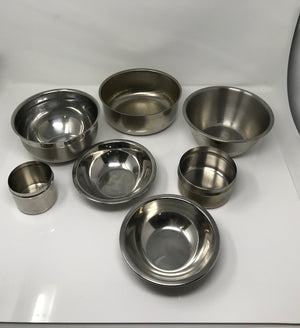 Stainless Steel Bowls Mixed Lot 7 Pieces Lab Surgeon Office Supplies