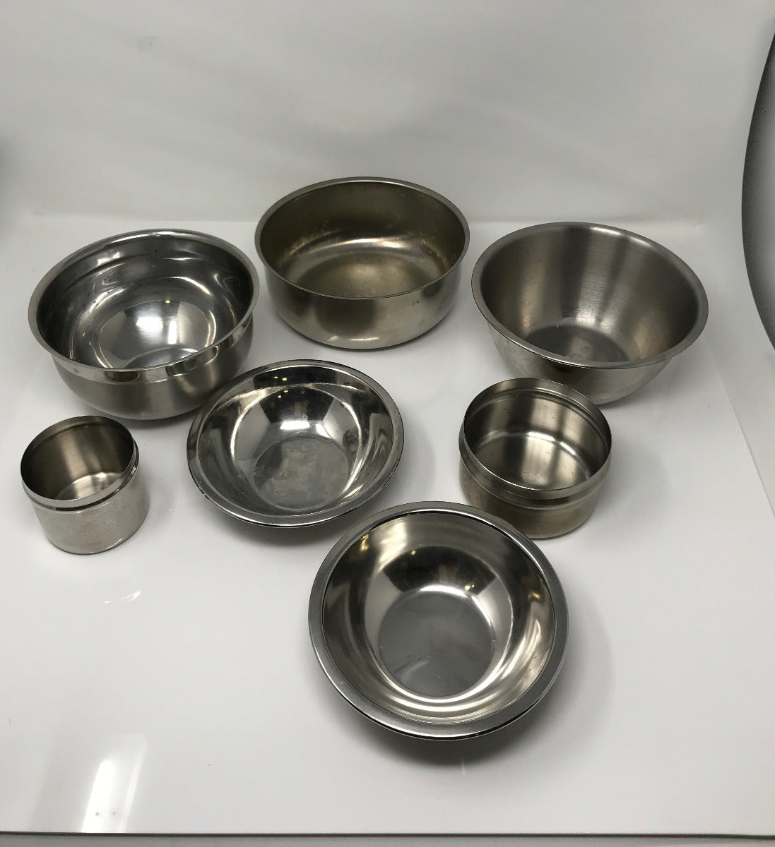 Stainless Steel Bowls Mixed Lot 7 Pieces Lab Surgeon Office Supplies