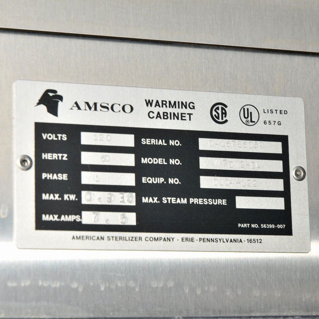 Steris AMSCO Blanket Linen Warming Cabinet M70WC-EL Surgical Heating PARTS AS-IS