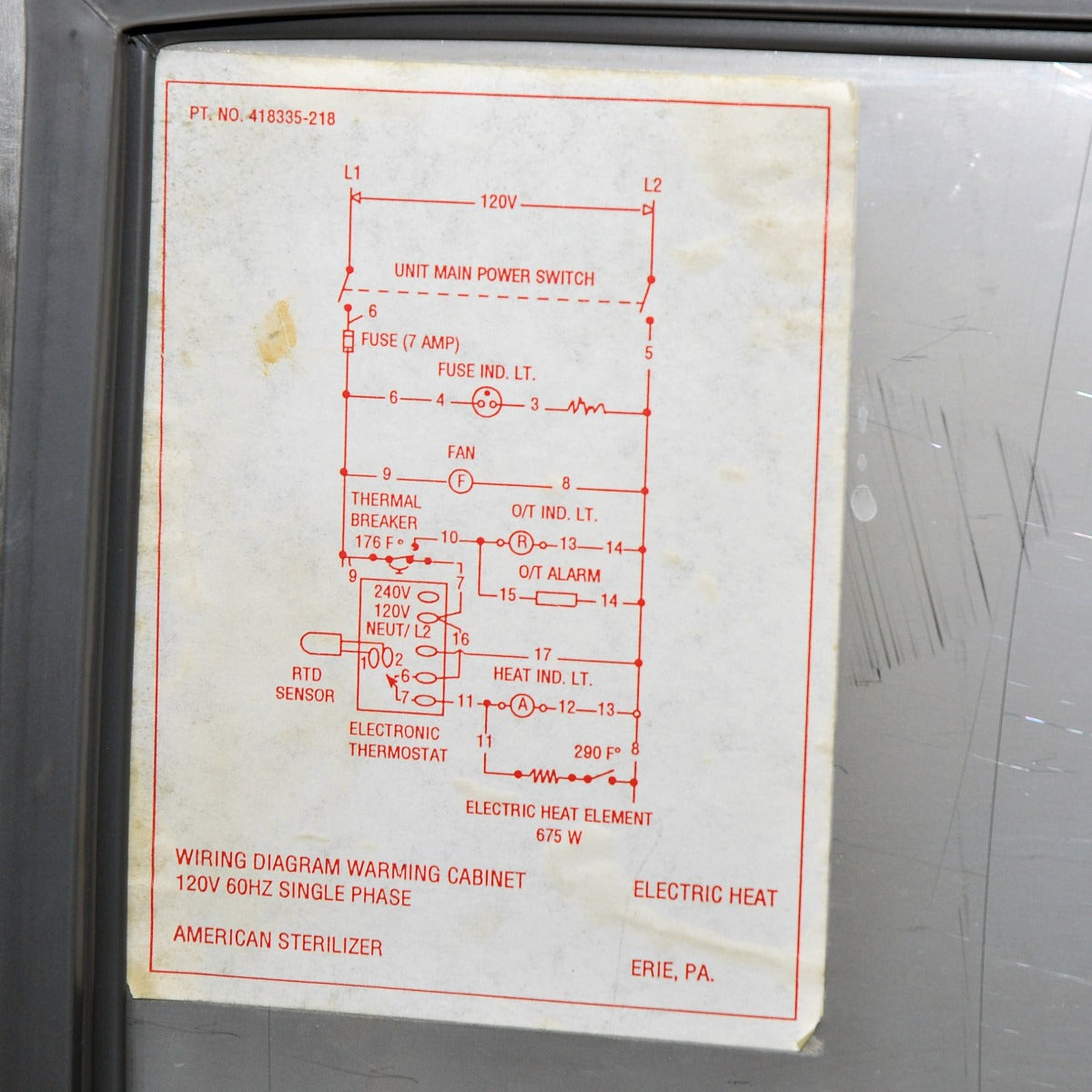 Steris AMSCO Blanket Linen Warming Cabinet M70WC-EL Surgical Heating PARTS AS-IS