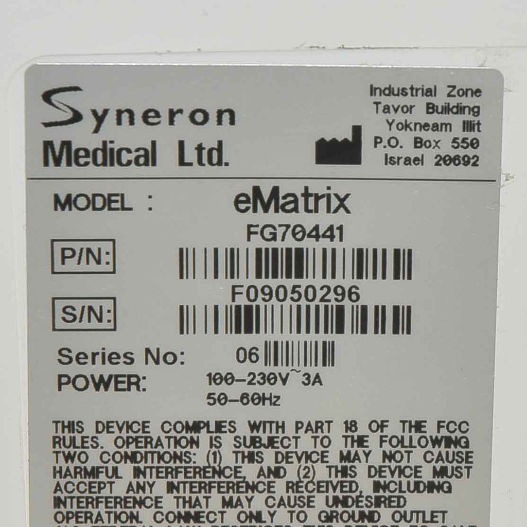 Syneron Candela eMatrix E Matrix Sublative RF Wrinkle Reduction PARTS UNIT AS IS