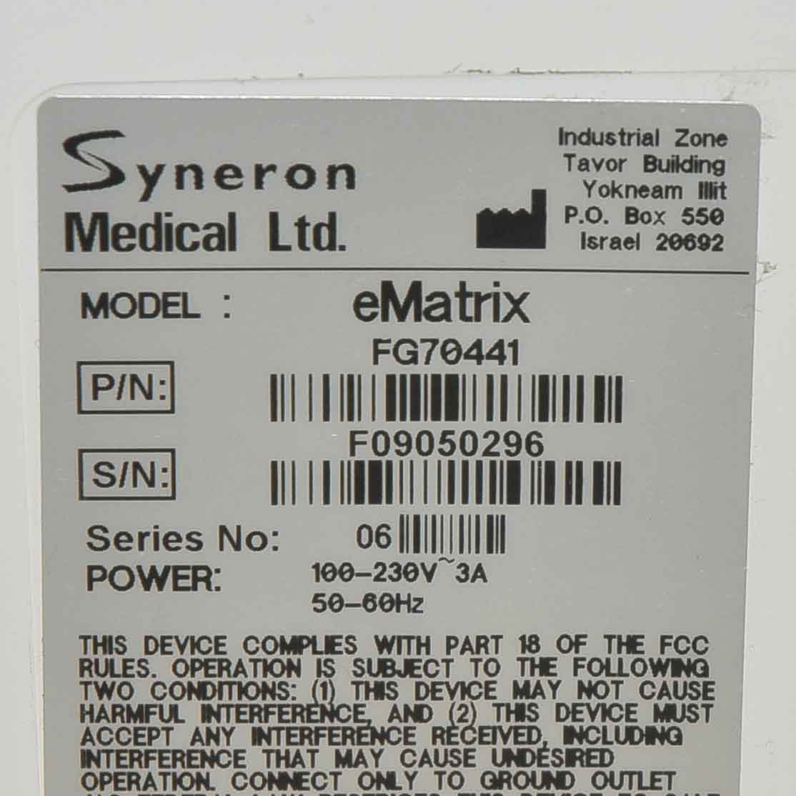 Syneron Candela eMatrix E Matrix Sublative RF Wrinkle Reduction PARTS UNIT AS IS