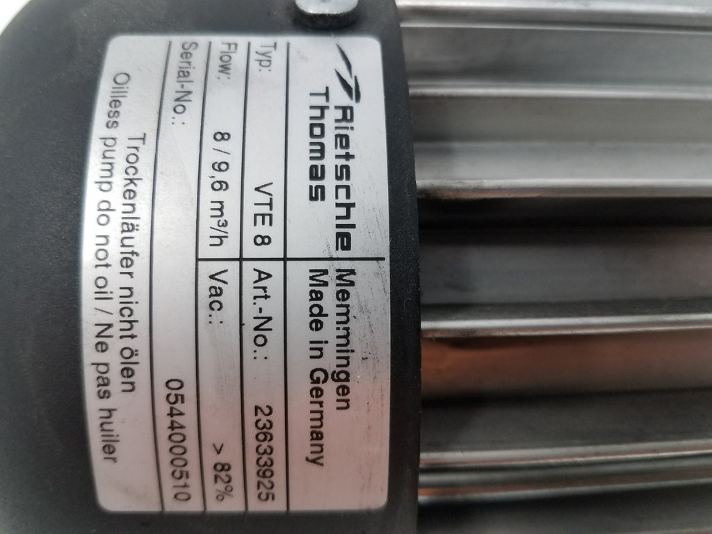 CANDELA Syneron VelaSmooth Vacuum Pump Rietschle Thomas VTE 8 *AS IS PARTS ONLY*