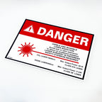Laser Room Safety Danger Warning Sign Poster 60W CO2 10600 nm 8.25 x 11.75 Inch