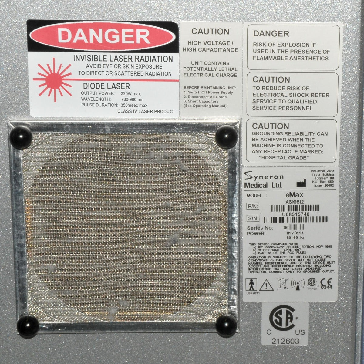 Syneron eMax Diode Laser Skin Rejuvenation Tightening Wrinkles 3 Handpieces