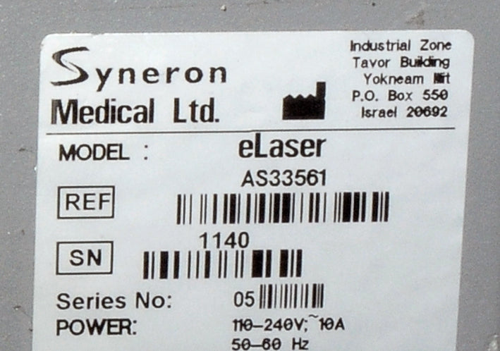 2007 Syneron eLaser ELOS Leg Vein RF Radio Frequency Diode E Laser LV