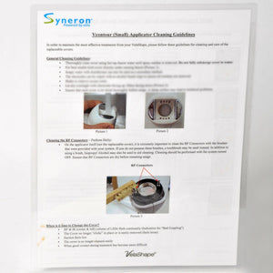 Syneron VelaShape Vcontour Small Applicator Quick Troubleshooting Cleaning Guide