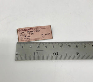 Synthes 2mm Titanium Emergency Screw With Fluted Tip 4mm Medical 400-784E Qty-1