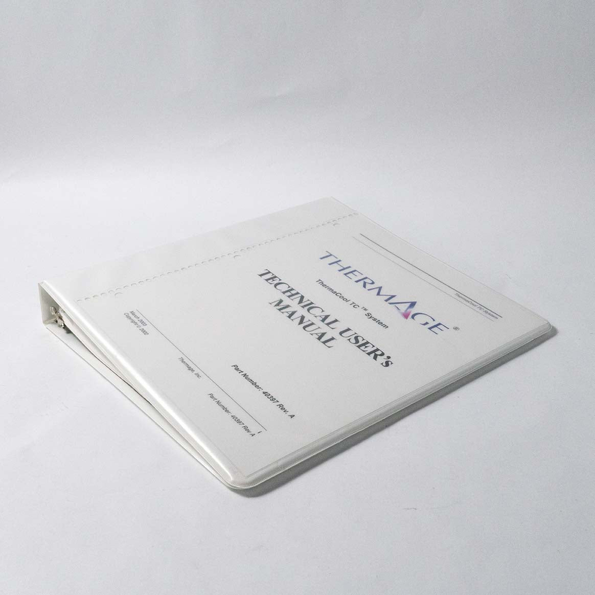 Thermage THERMACOOL TC Technical User's Manual PN: 40397 Rev A. (76 pages)