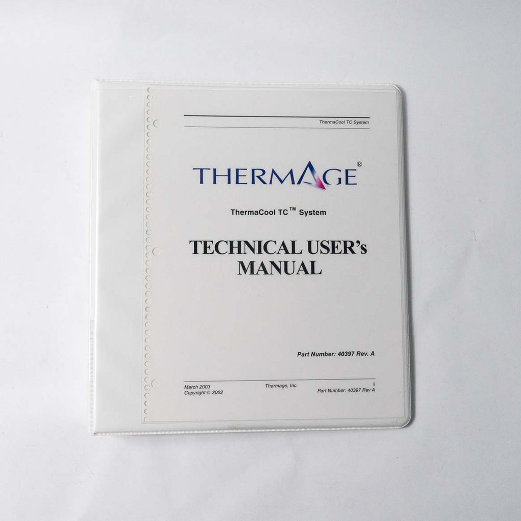 Thermage THERMACOOL TC Technical User's Manual PN: 40397 Rev A. (76 pages)