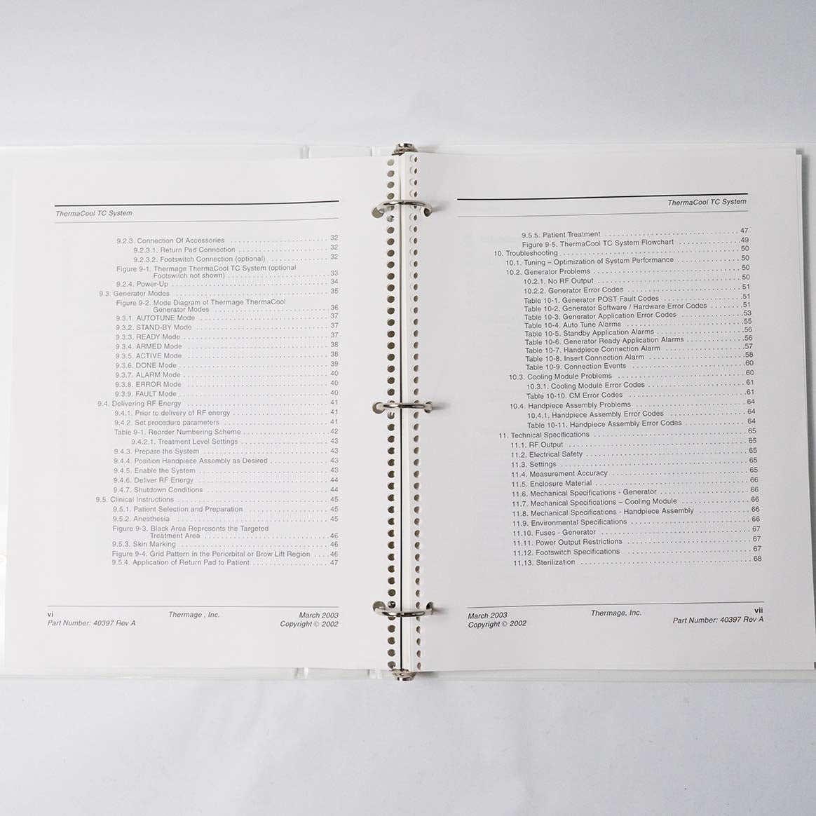 Thermage THERMACOOL TC Technical User's Manual PN: 40397 Rev A. (76 pages)