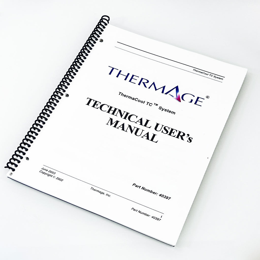 2003 Thermage ThermaCool TC Technical User's Manual 40397