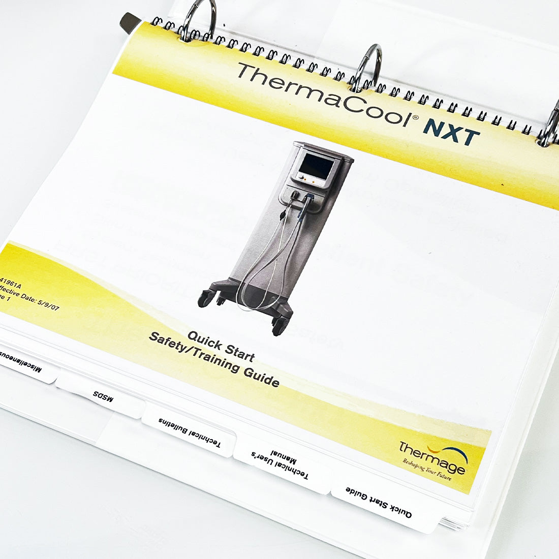 Thermage ThermaCool NXT Training Guide & Technical User Manual Booklet