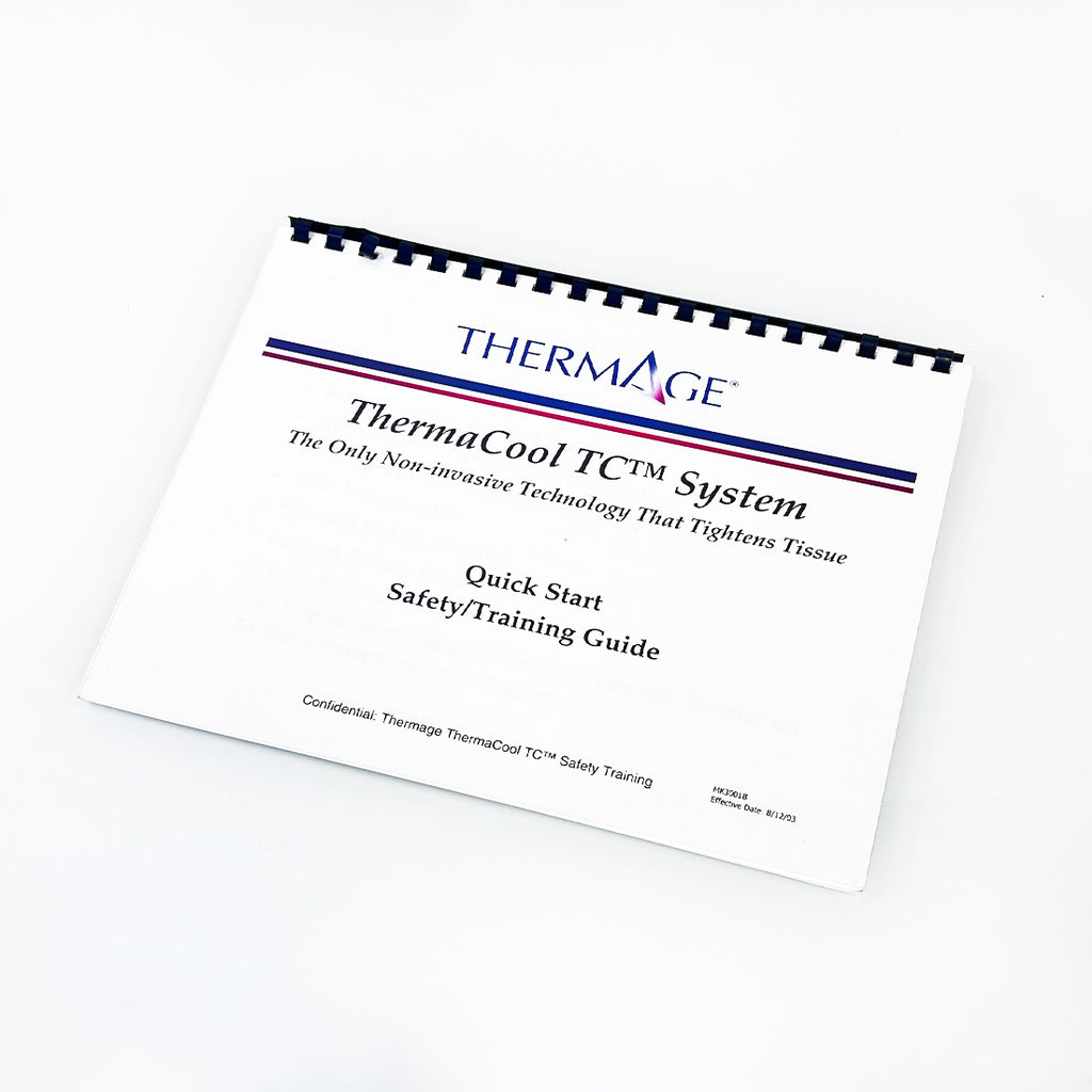2003 Thermage ThermaCool TC Quick Start Safety Training Guide Manual MK3001B