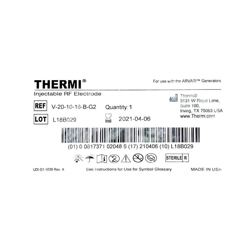 Thermi Arvati Injectable RF Electrode V-20-10-16-B-G2 Exp. 04/21