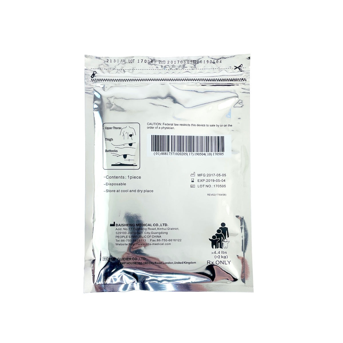 Thermi Disposable Electrosurgical Pad - 170505 Exp. Date: 05-04-2019