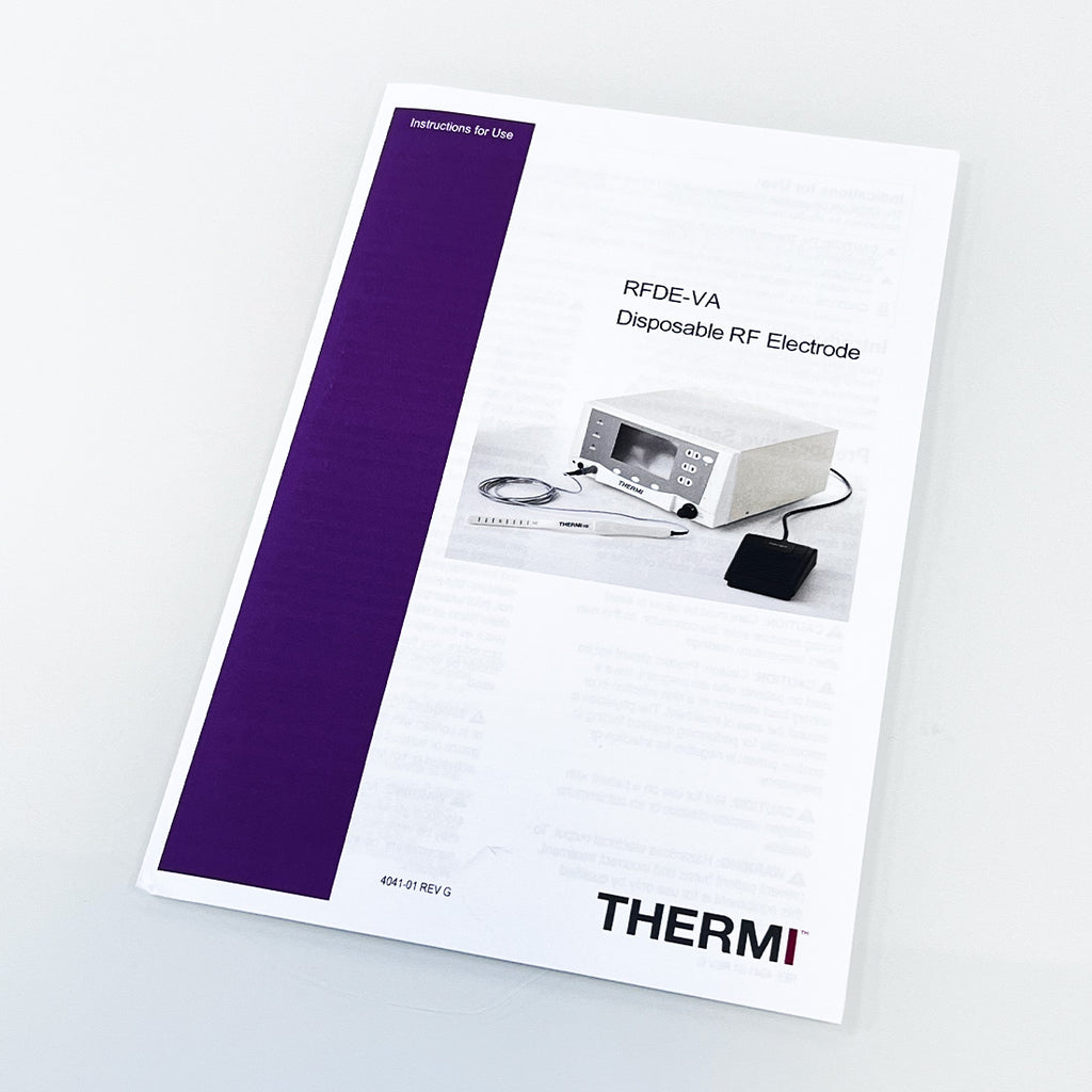 Thermi Aesthetics RFDE-VA Disposable RF Electrode Instruction Manual 4041-01