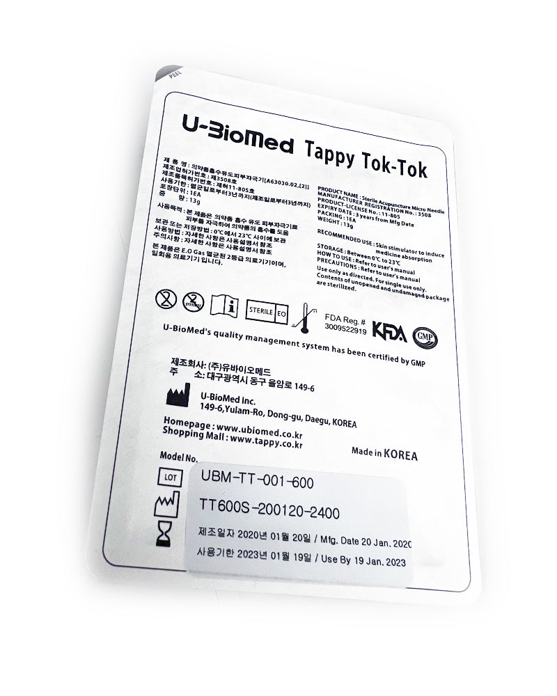 U-BioMed Tappy Tok-Tok 600S Microneedle Serum Delivery Skin Regeneration Needle