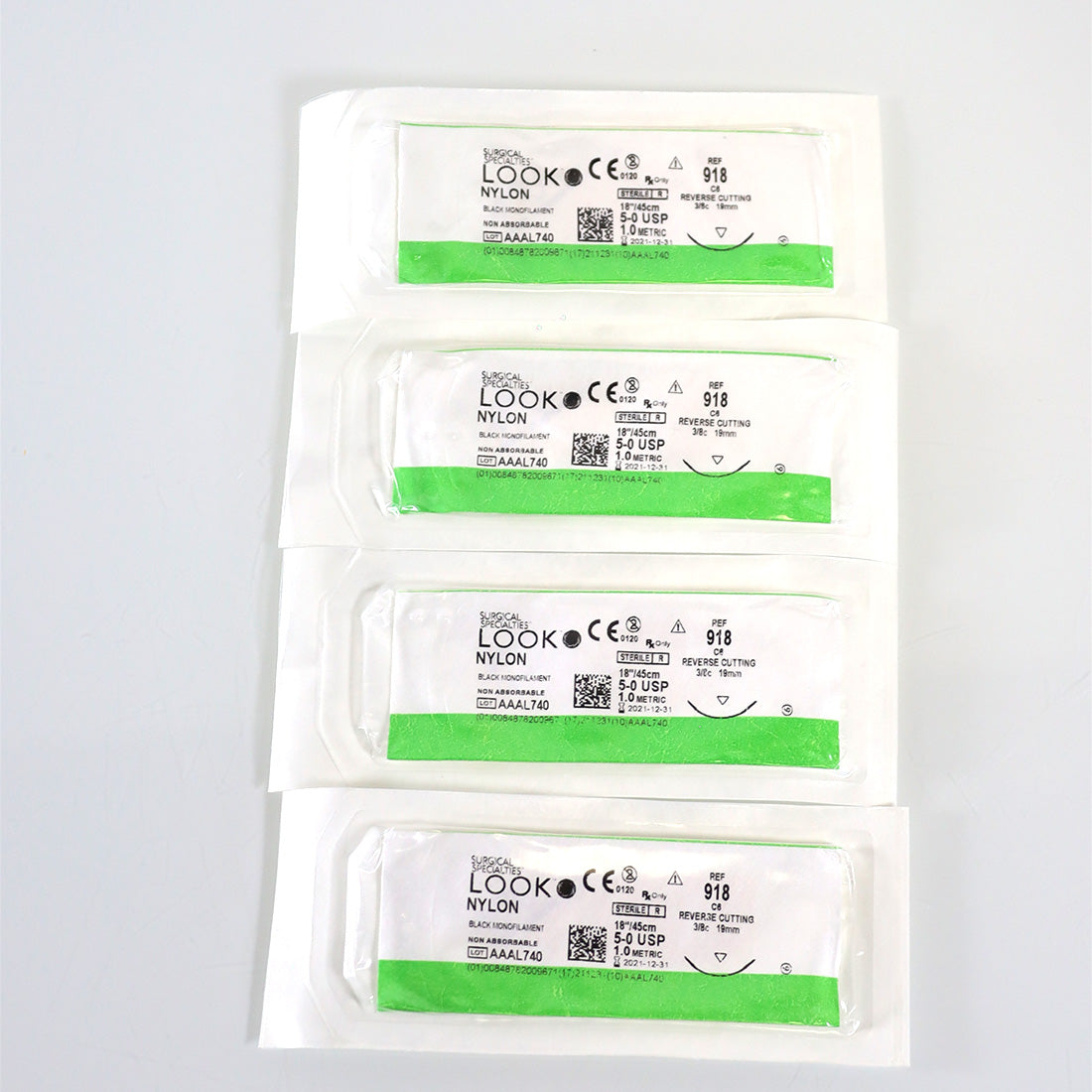 Surgical Specialty Look Nylon Black Monofilament 5-0 18"/45cm Suture 12/2021 x4
