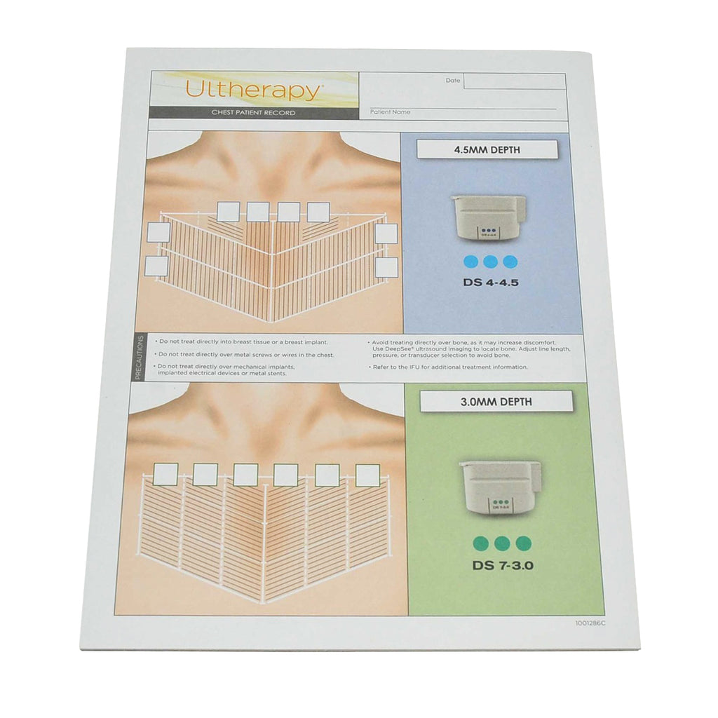 Ulthera Ultherapy Chest Patient Record Treatment Form 1001286C