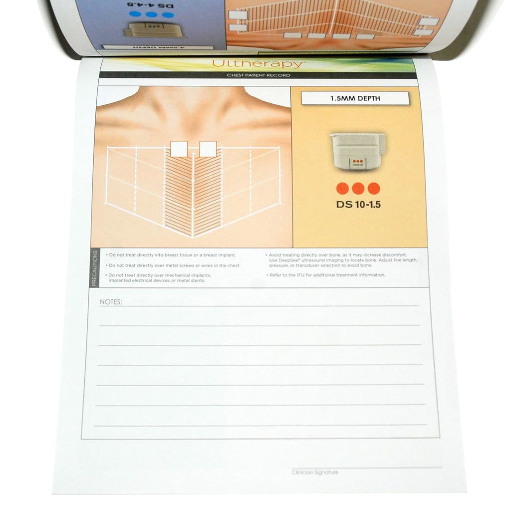 Ulthera Ultherapy Chest Patient Record Treatment Form 1001286C