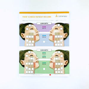 Ultherapy Face & Neck Patient Record Guide Sheet 1002832A Pad of 9