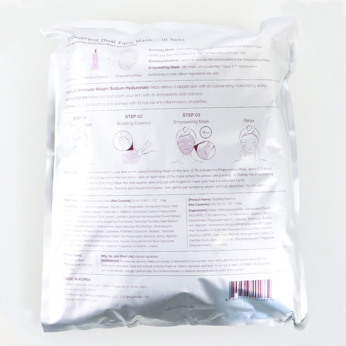 Cartessa Franz Skincare Microcurrent Dual Face Mask (10-Pack)