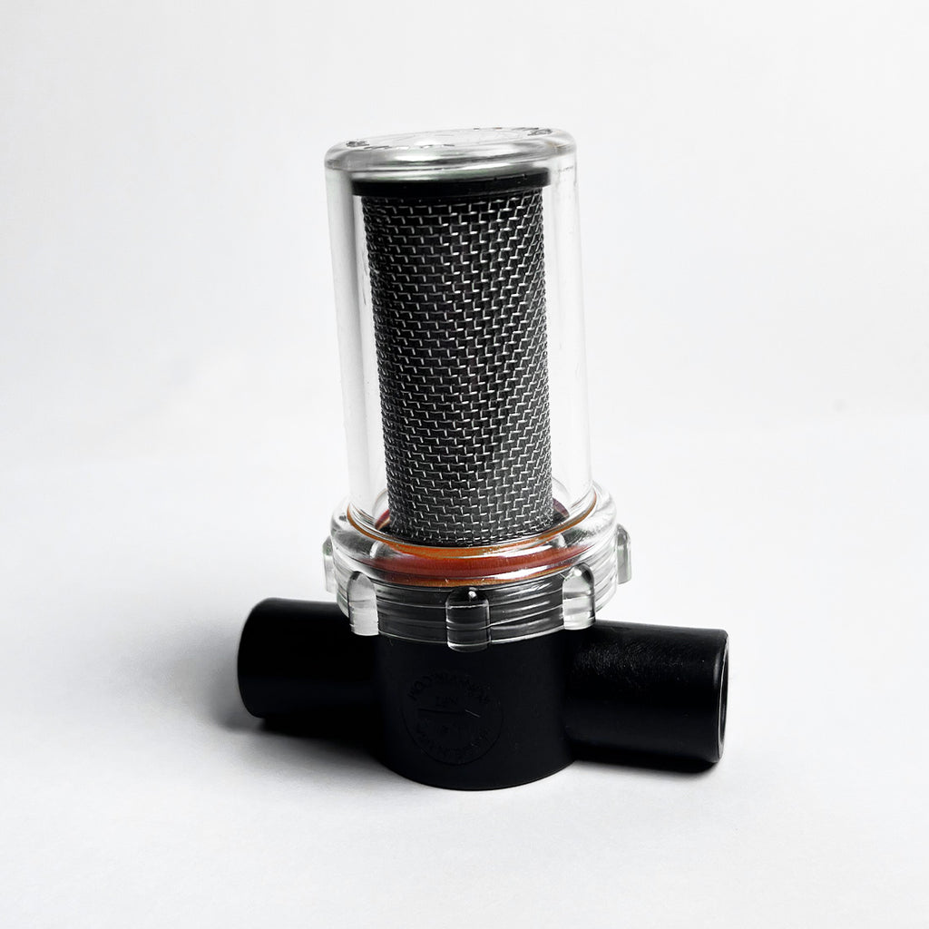 VacMotion 1/4 FNPT Mini Series Poly Strainer With Clear Nylon Bowl Single Part