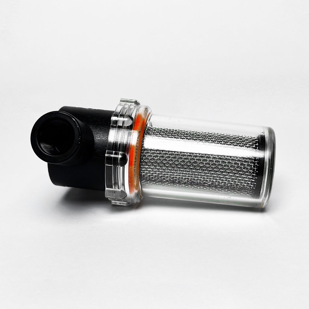 VacMotion 1/4 FNPT Mini Series Poly Strainer With Clear Nylon Bowl Single Part