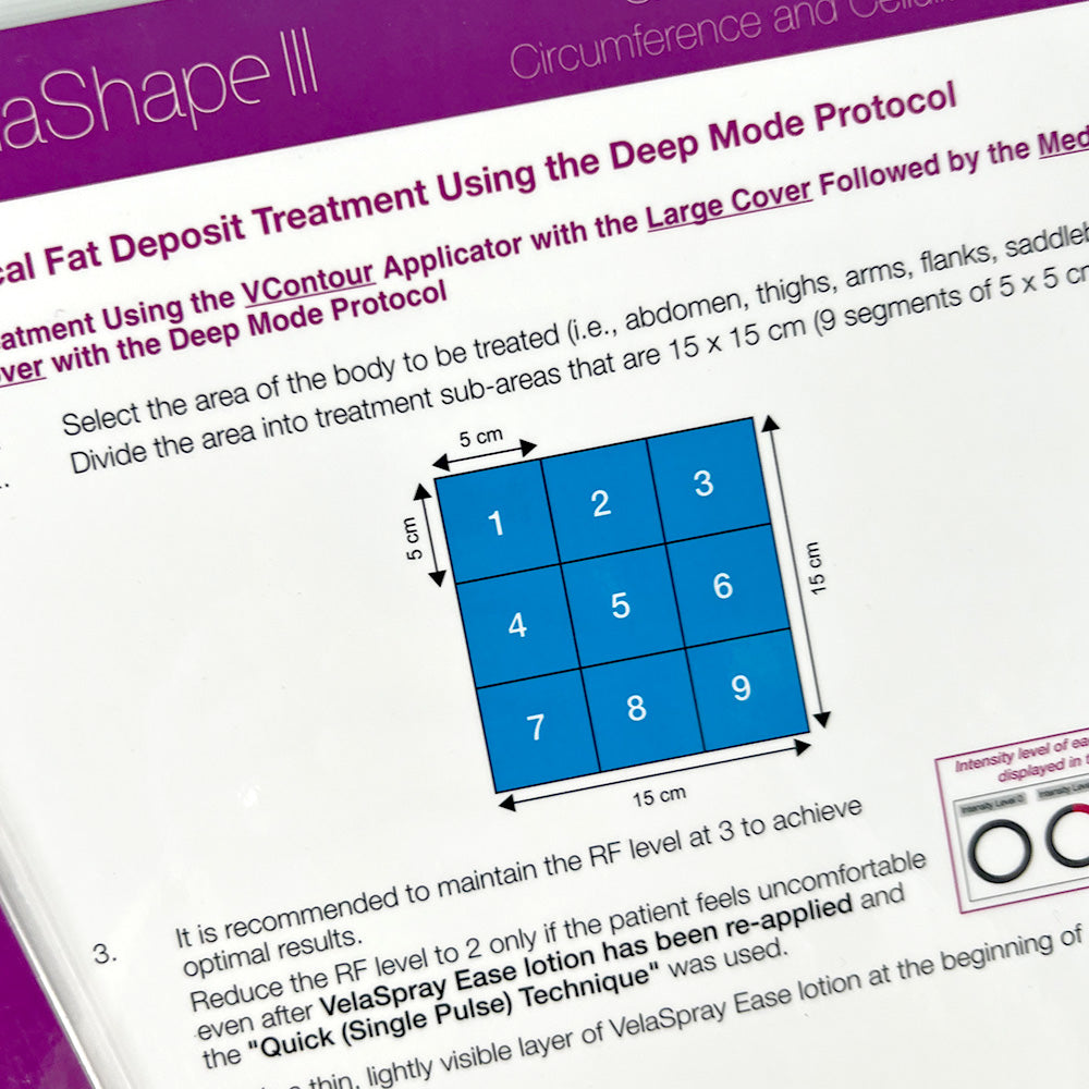 Syneron VelaShape III Circumference Cellulite Treatment Quick Reference Guide PB81516EN