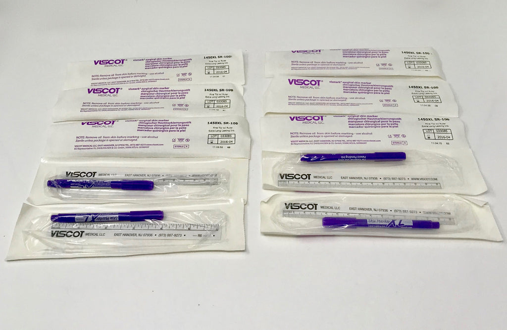 Viscot Medical Skin Marker Fine Tip Ruler Vismark Long Lasting Ink Scribe Lot 41